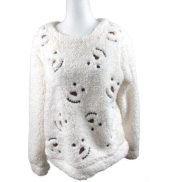 NWT Chance or Fate Ivory Warm Comfy Cozy Casual  Fuzzy Crew Neck Sweater Large - Picture 1 of 7